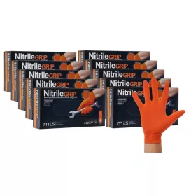   MTS безопасност и защита Nitrile GRIP Оранжеви ръкавици оранжеви силни гуми размер 8 - M 250 чифта