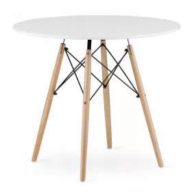    Кръгла кухненска маса Muf-Art, светъл бук, 90 х 90 х 72 см