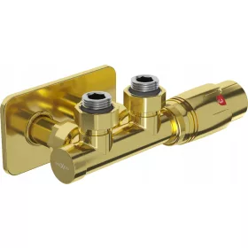   MEXEN G00 ТЕРМОСТАТИЧЕН КОМПЛЕКТ, ЪГЛОВ, ПРАВ, С КАПАК S DUPLEX GOLD