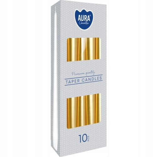 Свещ - Традиционна парафинова свещ Unscented Aura 10 бр.