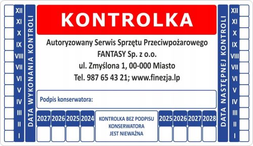 САМОЗАЛЕПВАЩИ КОНТРОЛИ ЗА ПОЖАРОГАСИТЕЛ - 100 БР
