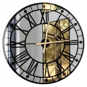   Часа - Стенен часовник Галакор черен, сребрист, златен 80см
