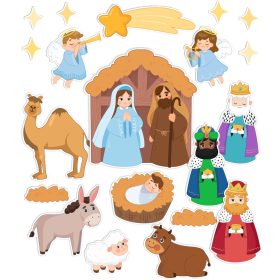   Хартиена коледна украса Рождество Христово (двустранно)