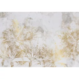   ФОТОТАПЕТ ПАЛМОВИ ЛИСТА БЕТОН СИВ ЛОФТ ФОН 350x256 bA-10175-aa