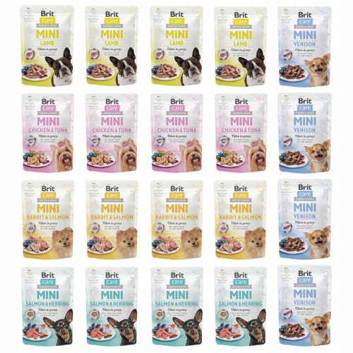  BRIT CARE MINI мокра храна за кучета микс от вкусове 20x85гр