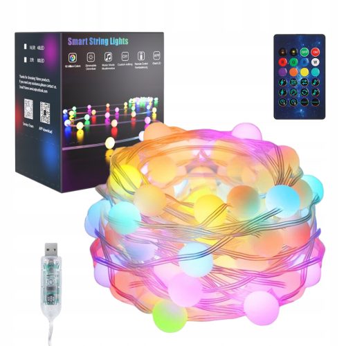  [RGB 80 LED] ТОПКИ ЗА ЕЛХА, LED ДЕКОРАТИВЕН ГИРЛЯНД, Коледни лампички, 10м