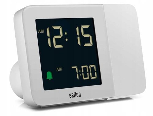 Часа - Будилник Braun бял 13см