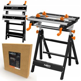    NEO Регулируема работна маса, алуминиева товароносимост 100 кг с челюсти