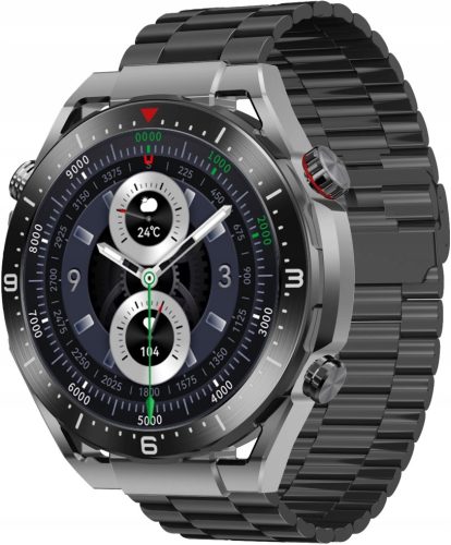  Smartwatch Ecowatch Eco1 Black Ulitmate Voice Calls 3 Menu Strips PL