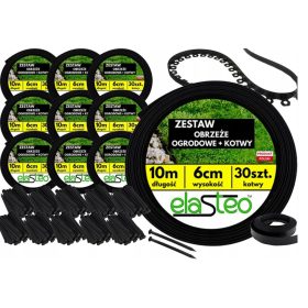   Кантове за градината - Пластмасов градински кант Elasteo 10000 см х 6 см черен