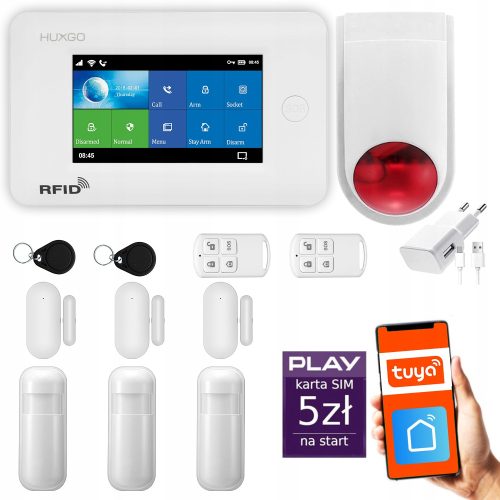 GSM + Wifi безжична аларма с приложение TUYA, HUXGO HXA006