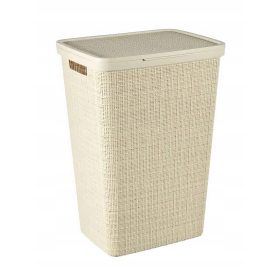  Стоящ кош за пране Curver 58л, кремав