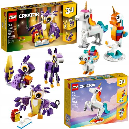  LEGO Creator 3 в 1 31125 Fantastic Forest Creatures + LEGO Creator 3 в 1 31140 Magical Unicorn