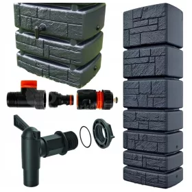   Резервоар за събиране на дъждовна вода - Резервоар за дъждовна вода 350 л 180 х 57,5 см черен