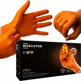   Оранжеви нитрилни ръкавици MERCATOR gogrip размер M 50 бр.