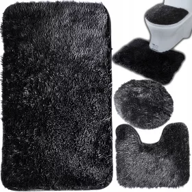   3бр. КОМПЛЕКТ Килими за баня, ПРОТИВ ХЛЪЗГАНЕ, Mega Soft, 4 см дебелина