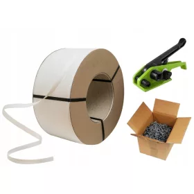   Опаковъчен комплект с тиксо и закопчалки 19мм/1000м