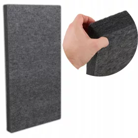   Черен акустичен стенен панел за студио, акустично подобрение, 50x500x1000 mm