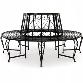   Градинска пейка - Пейка с метална облегалка 160 х 160 см