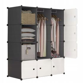    Гардероб MAXXLLC 111 x 164 x 47 см антрацит, нюанси на сивото