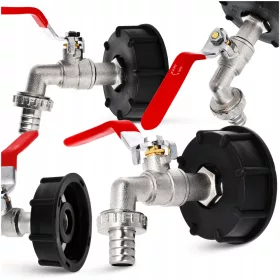    Кран за 1000l IBC резервоар ЗА MAUZER НА 3/4" МАРКУЧ | Щепсел за всмукателен клапан