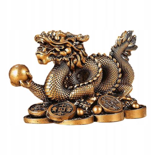  Китайска година на дракона Фигурка Fengshui бронзова декоративна смола