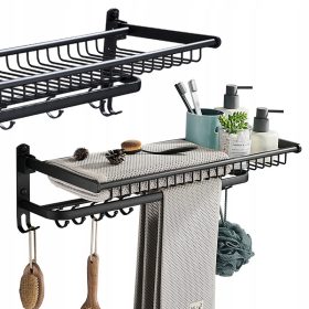   СКРИД ЗА СУШИНЕ ЗА БАНЯ, ЗАКАЧАЛКИ, РАФТ ЗА КЪРПИ, КОЗМЕТИКА, ЧЕРЕН, СГЪВАЕМ