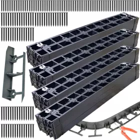   Кантове за градината - Bradas OBRB45TYP2 градински кант 100 см x 4,5 см черна пластмаса