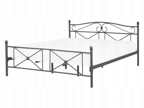  Двойно метално легло Beliani RODEZ 140x200 черно
