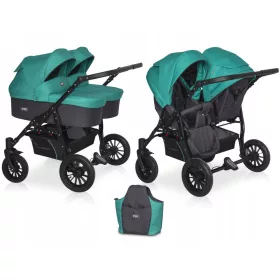    Количка за близнаци 2в1 SAXO Riko Basic 2 x ГОНДОЛА 2 x СЕДАЛКА + ЧАНТА
