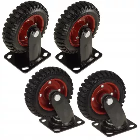   2× КОЛЕЛА НА КОЛИЧКА ПЪЛНО ФИКСИРАНИ ПЛАТФОРМИ 160 x 45 MM КОЛЕЛО 150 KG С ЛАГЕР + 2× КОЛЕЛА НА КОЛИЧКА ВЪРТЯЩИ СЕ ВЪРТЯЩИ ПЛАТФОРМИ 160 x 45 MM КОЛЕЛО 150 KG ЛАГЕР