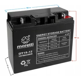  MORETTI OT18-12 гелов акумулатор 12 V 18 Ah