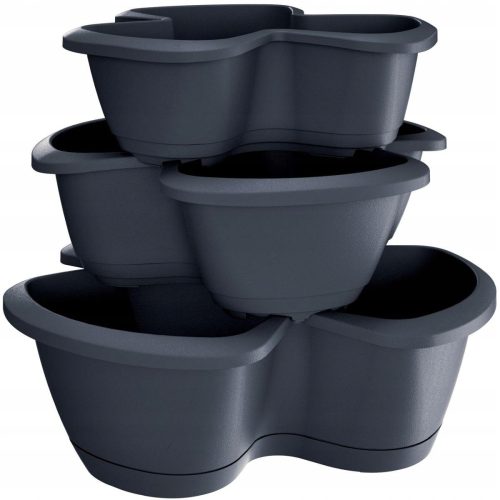  Комплект саксии Prosperplast 47 х 47 х 40,5 см, черни