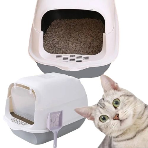 Затворена котешка тоалетна с филтър GREY CAT14