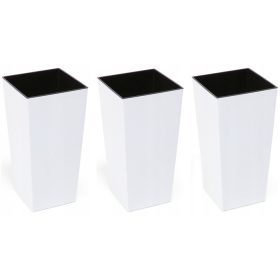   Саксии - Ламела саксия 30 см х 30 х 57 см диаметър 30 см пластмасова бяла