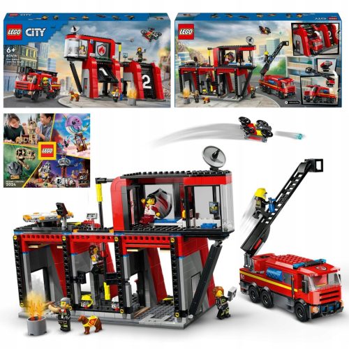  LEGO City 60414 Пожарна станция с пожарна кола + Lego Каталог 1/2024 Bricks City Technic Speed Star Wars Harry Potter Duplo