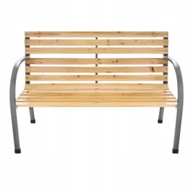   Градинска пейка - Дървена пейка с облегалка 120 х 58 см