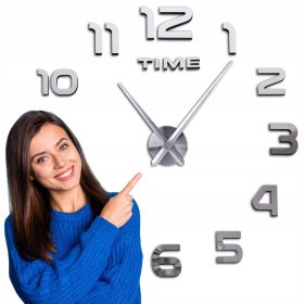   Часа - Сребърен стенен часовник Gockowiak, 130 см