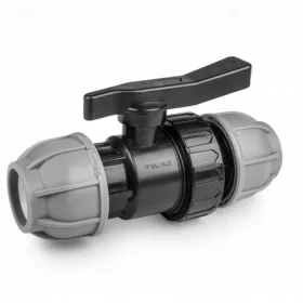    Сферичен кран с полиетиленова резба, маркуч за капкова линия за напояване, диаметър 40 mm