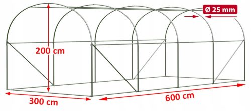 Фолиен тунел - Фолио тунел 18 м² 6 х 3 см сребро