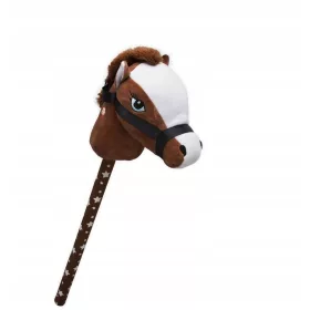    ПЛЮШЕНА КОНСКА ГЛАВА НА ПРЯКА С КОНСКИ ЗВУК