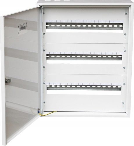 КУТИЯ С ПРЕДПАЗИТЕЛИ НА МЕТАЛНО ТАБЛО ЗА ПОВЪРХНОСТЕН МОНТАЖ 3x20 60M RBN