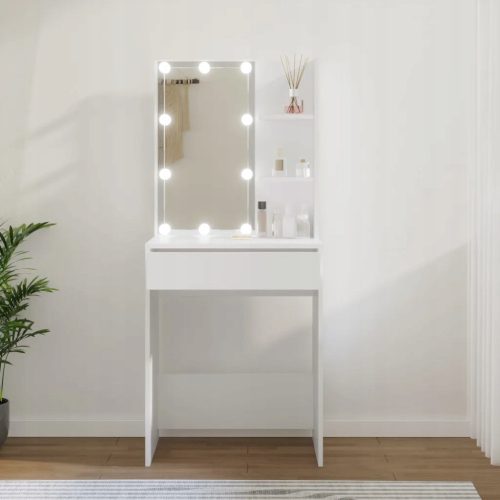  VidaXL тоалетка бял гланц 60 x 140 x 40 см