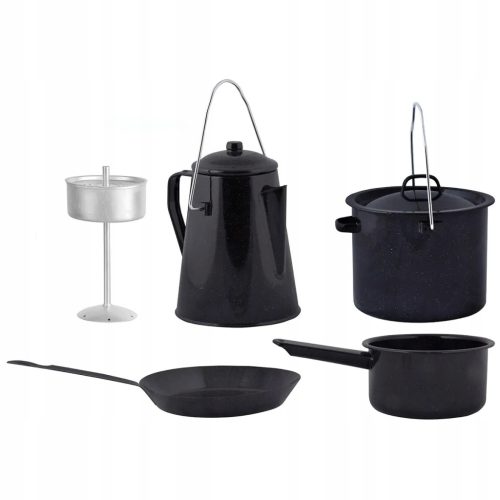  Къмпинг прибори Esschert Design, 4 части, черни, FF215