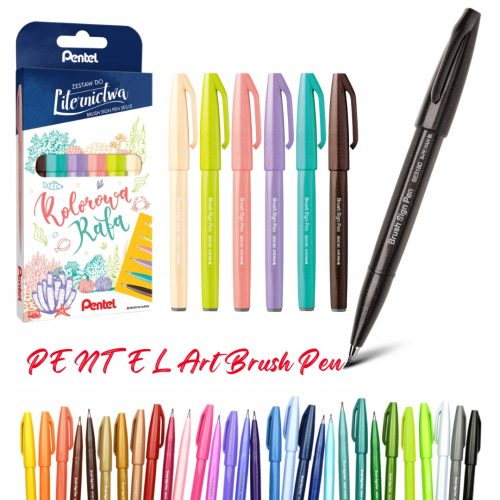  Pentel маркери 6 бр.