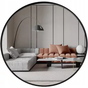    Стенно огледало Handloteka кръгло метална рамка 500 х 500 мм