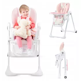    Стол за хранене Kinderkraft + поднос Yummy, розов