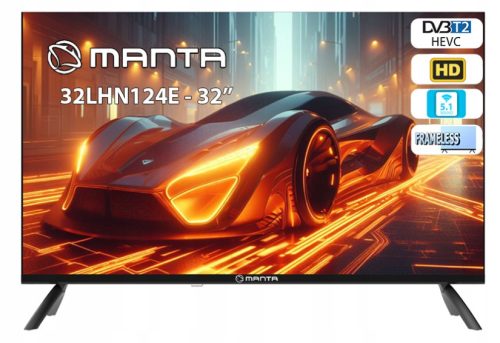  Телевизор Manta LED 32 инча DVBT2 Телевизор LED 32LHN124E 32" HD Ready черен