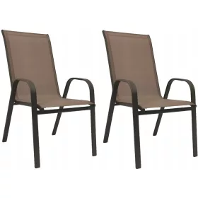   Градински стол - Градински стол Контраст кафяв метал