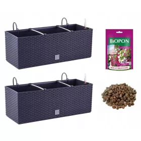    Prosperplast саксия за цветя 51 cm x 19 x 18,5 cm пластмасови нюанси на сиво и сребро